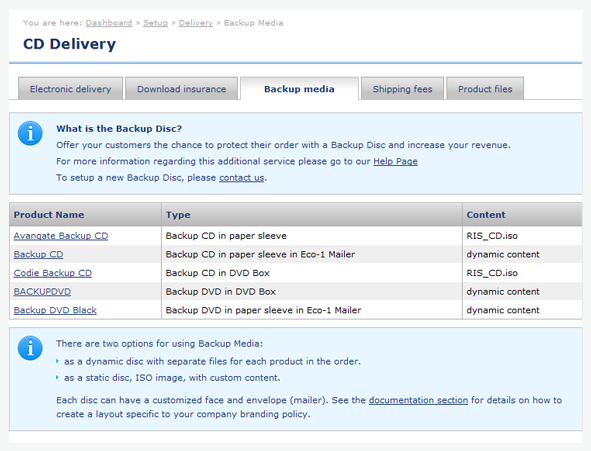 Backup Media Delivery