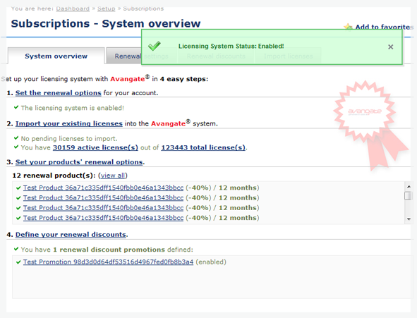 Subscriptions License Renewals